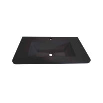 PISA 100, NEGRU MAT, LAVOAR DREPTUNGHIULAR, COMPOZIT, 100X46X15CM, CU ORIFICIU PENTRU BATERIE, PISA-100-WB-NM